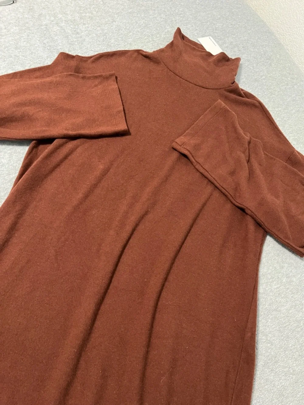 Reformation Aspen Mini Dress Womens Medium Brown Turtleneck Longsleeve - Picture 12 of 12